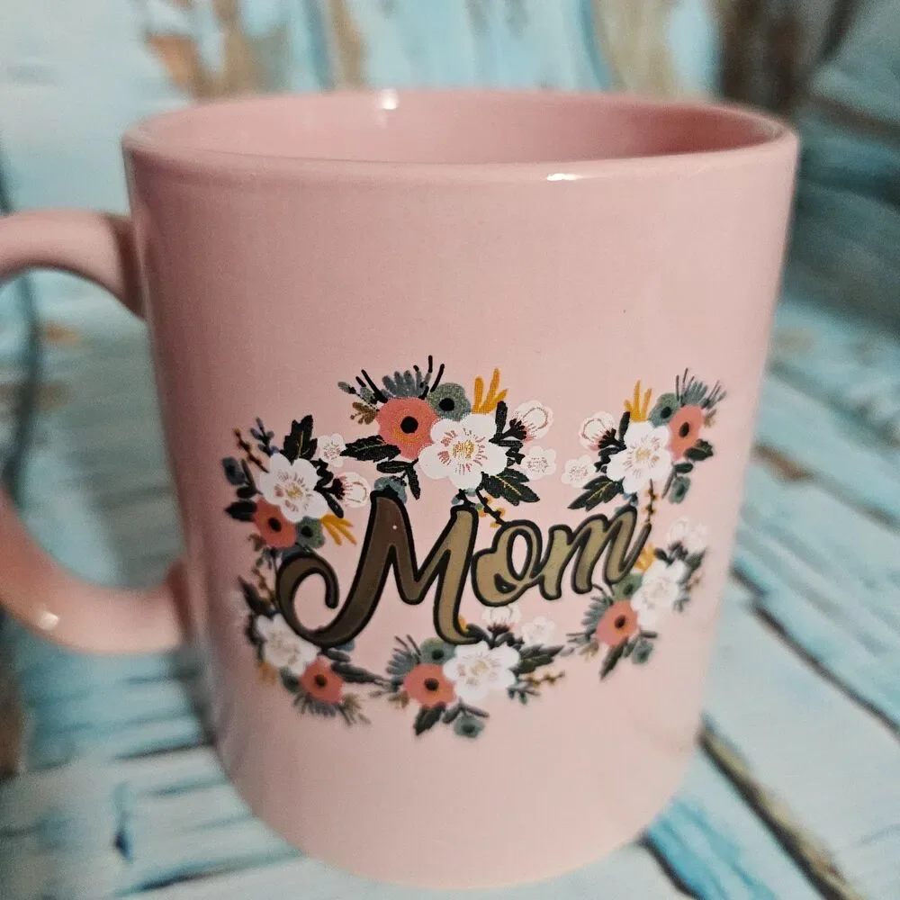 Mom Coffee Mug 18 oz Pink Floral Mothers Day Gift New In Box Cute Gift Idea